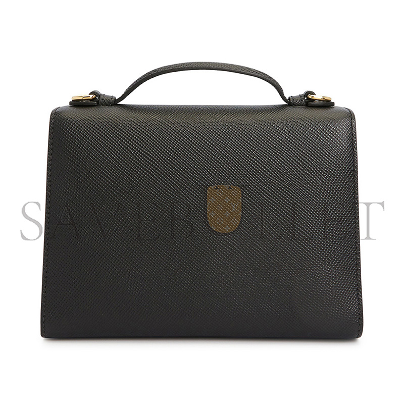 pra*a shoulder bag handbag monoCh*0me saffiano black 1bd317 (21*14*6.5cm)